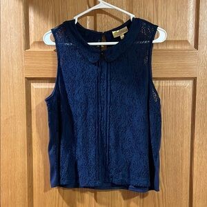 Princess Vera Wang Navy Lace Blouse